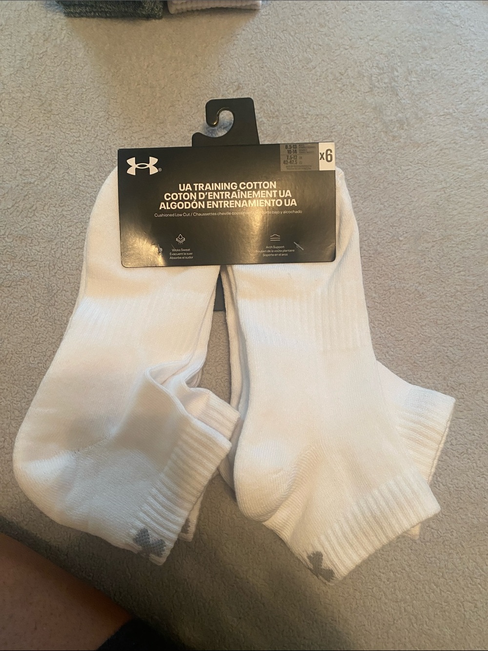 Under Armour White Low-Cut Athletic Socks - 6 Pack